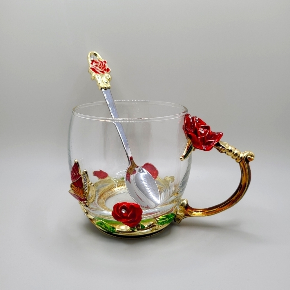 Rose and Butterfly elegant tea cup